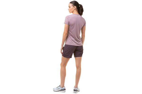 Ronhill Women's Tech SS Tee, Stardust and Woodland shown on model back view
