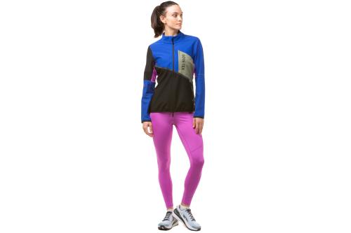 Model wearing the ronhill women's tech Gortex Windstopper Jacket, front view with zip closed - front view