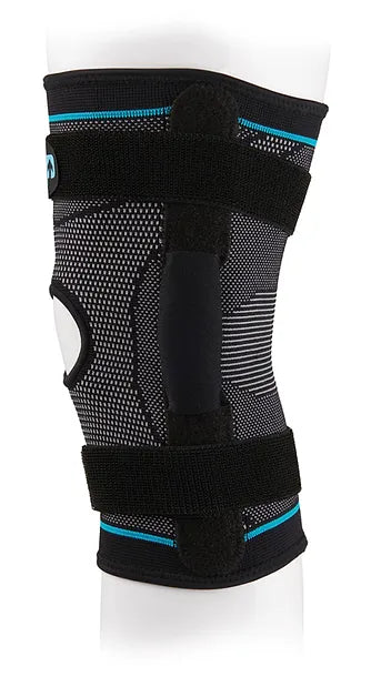 Ultimate Performance Hinged Knee Support with side view in black