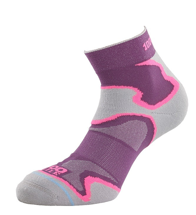 Women's fusion double layer anklet sock in purple