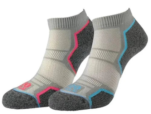 1000 Mile Run Anklet 21 (repreve) single layer in Silver/grey