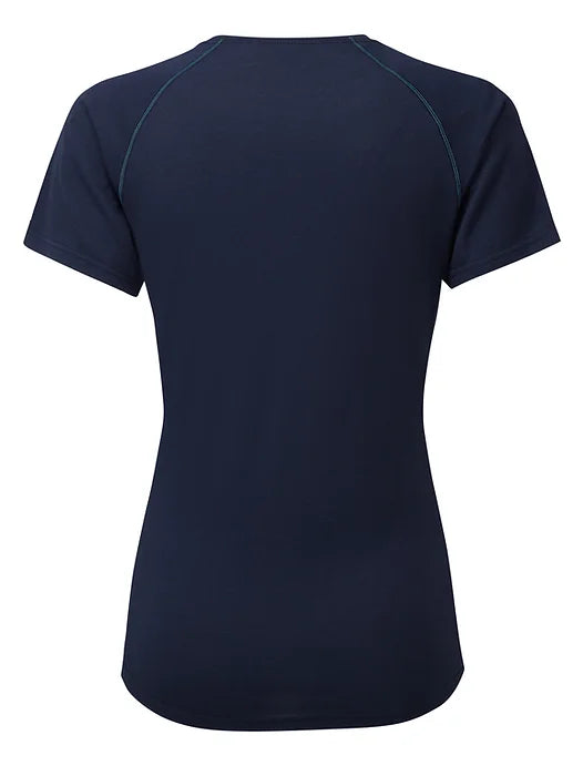 Ronhill's women's Short Sleeve Running T-shirt. Deep Navy back view