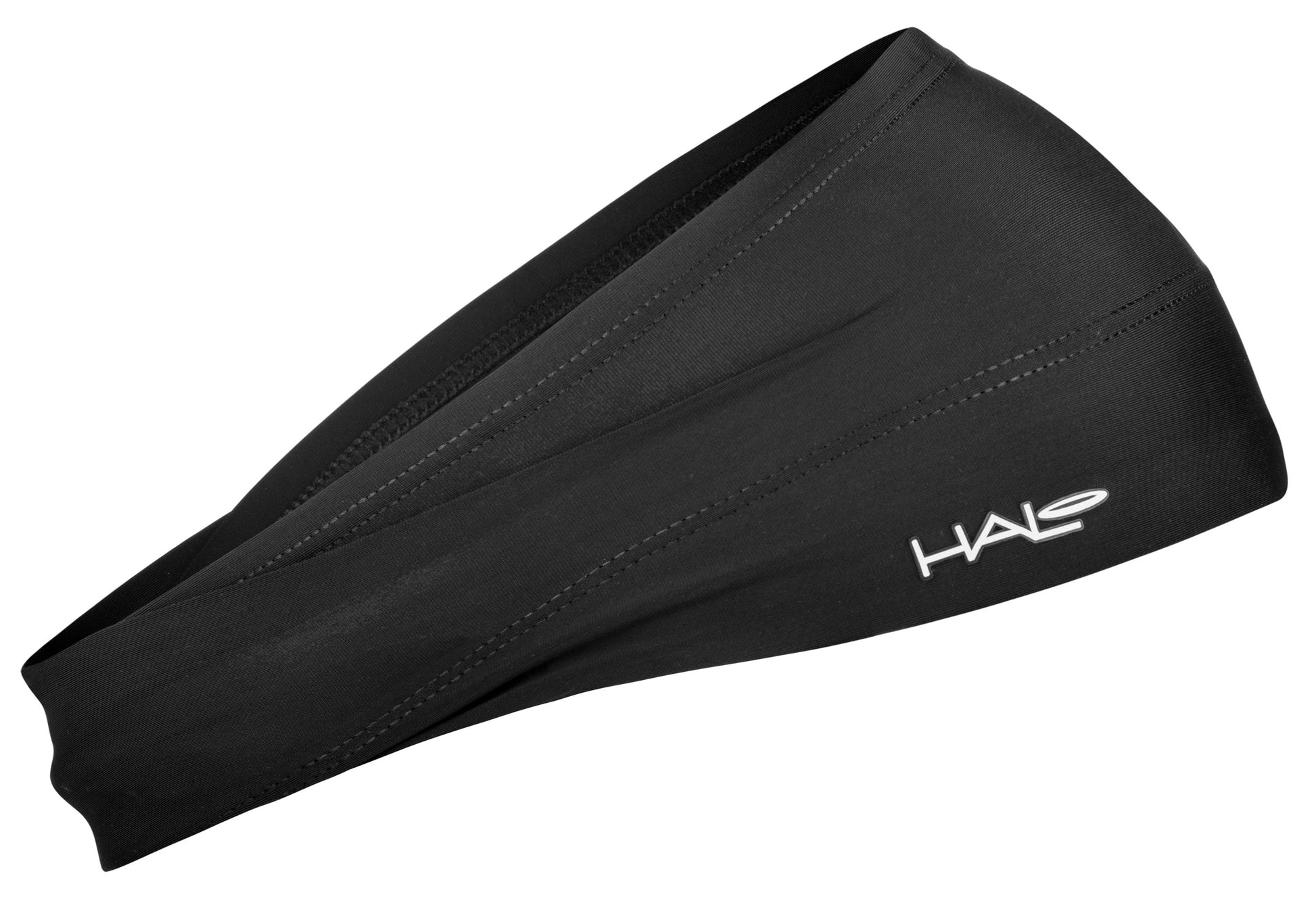 Halo, bandit pullover head band, side view in black