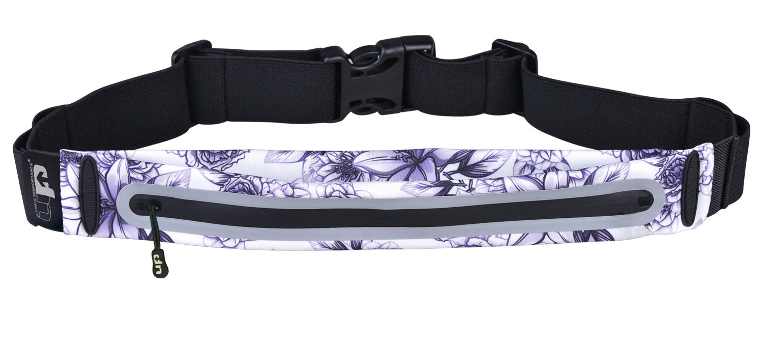 Great value-for-money, expandable runners waist belt from 1000mile UP. Perfect for phones, keys and essentials - with the addition of reflective safety and range of colours and fashionable prints. Water proof bag and zip to keep your valuables dry. Available in 9 different colour designs.