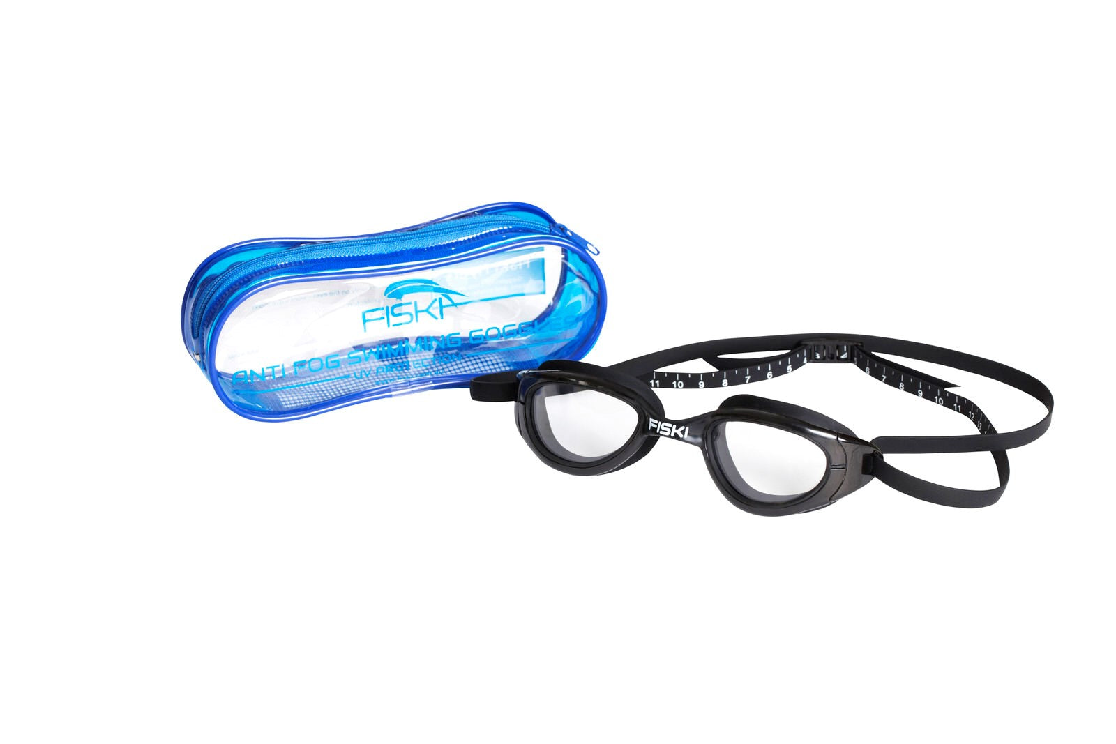 Fiski Hunter Cobra goggles, black with clear lenses