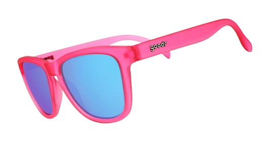 Goodr Flamingoes on a booze cruise sunglasses. Pink Frames