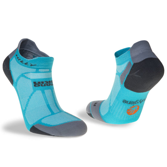 Hilly - Marathon Fresh Socklet Running Socks  - Unisex Peacock / Charcoal