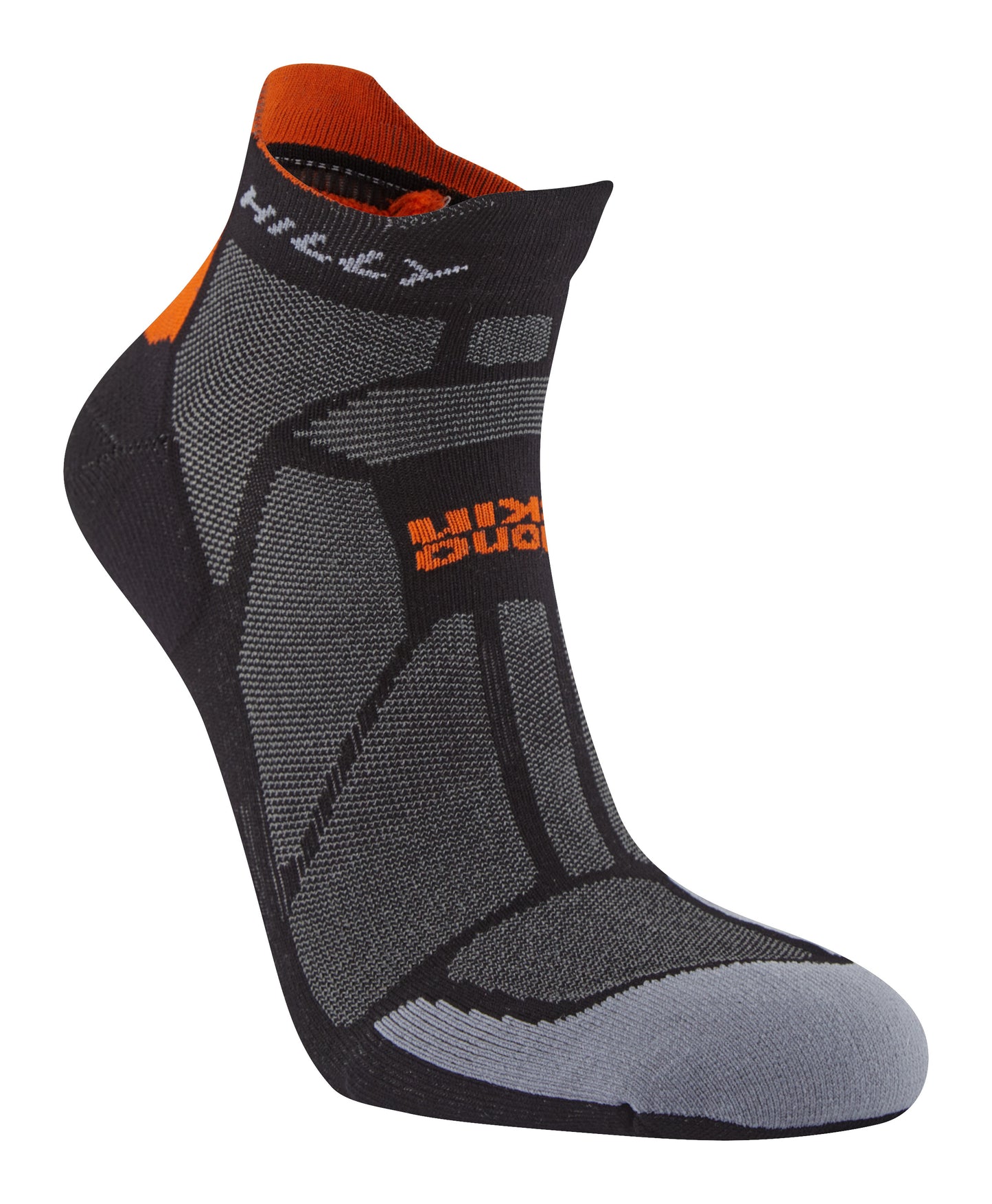 Stay fresh and odour free thanks to Polygiene® technology. Comfy and durable for a long run.

The unique ingredient in these socks is the Polygiene® technology. Made with low concentrations of silver salt, which has anti-microbial properties and is naturally present in water and soil, to safely eliminate the ability for bacteria and fungi to grow. Colour is Black with Orange features