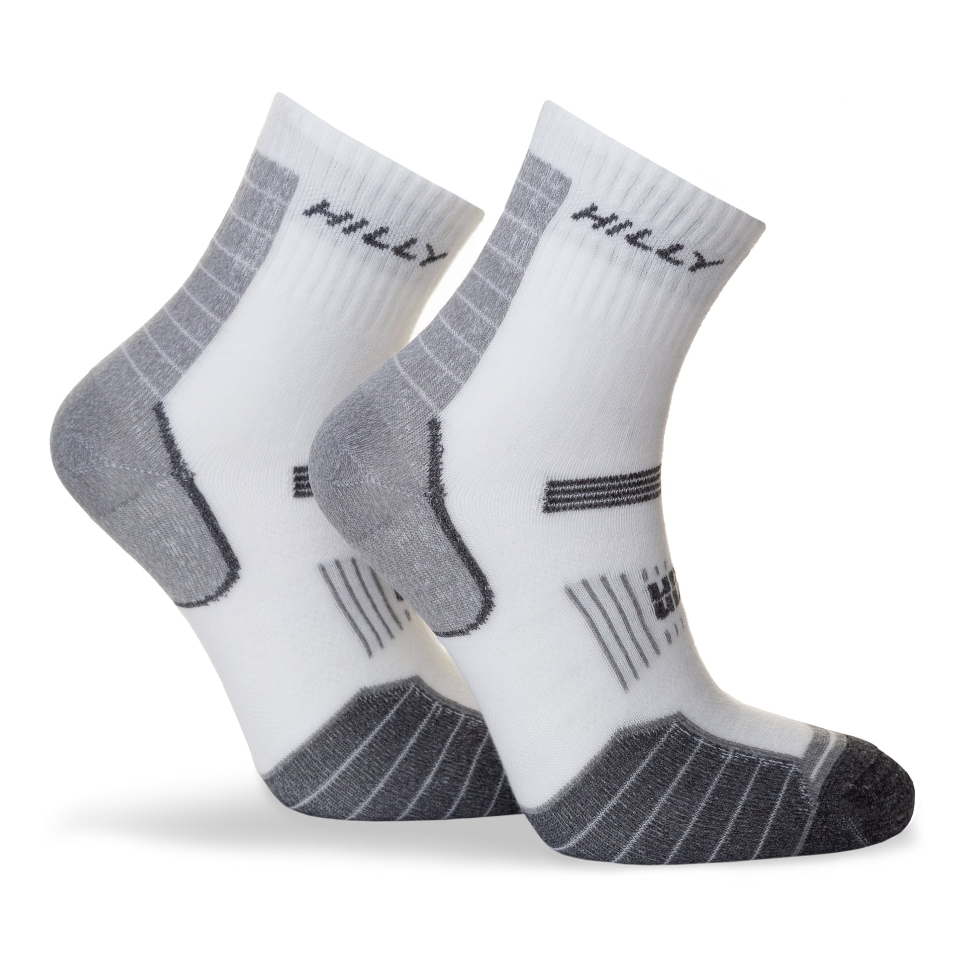 The ultimate anti-blister double layer sock. Minimises friction on your foot to keep your feet comfortable. Colour is White