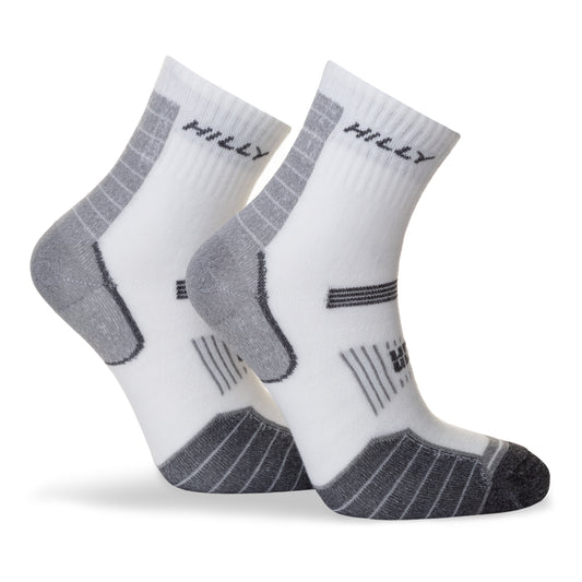 The ultimate anti-blister double layer sock. Minimises friction on your foot to keep your feet comfortable. Colour is White