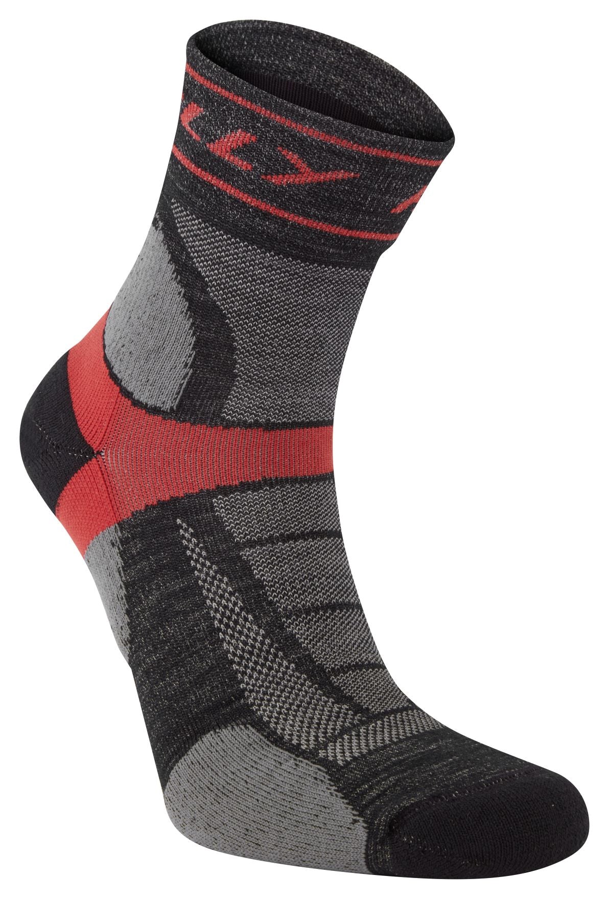 Hilly Trail Anklet – Medium&nbsp;Cushioning

A warm and cushioned trail running sock that is ideal all year round. The Merino Wool content helps regulate foot temperature, is high wicking and is anti-microbila, keeping you feet fresh and comfortable. Colour is Black with Red features