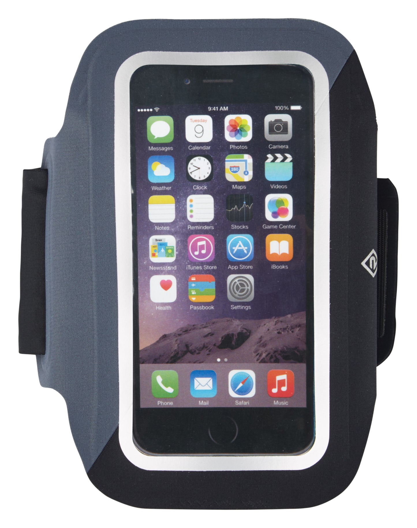 The Ronhill smartphone armband is your essential running companion to stay connected when you hit the road or trail.
The clear touchscreen-friendly window allows you to access your apps or tune into your upbeat workout tunes without having to remove your smartphone from the armband.
The headphone points at the top and base make it easy to listen-and-go.
It's easy to get a snug and personalised fit from the adjustable and comfortable arm strap. Colour is Black with white features