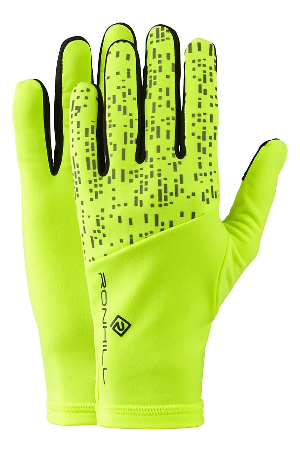 Ronhill Night Runners Glove in Fluo Yellow, reflective. RH005136
