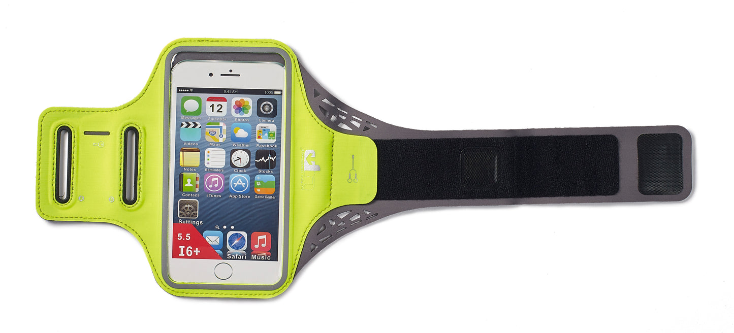 Ridgeway Phone Holder Armband features a clear plastic pouch for use on the run. The Case is Fluo yellow