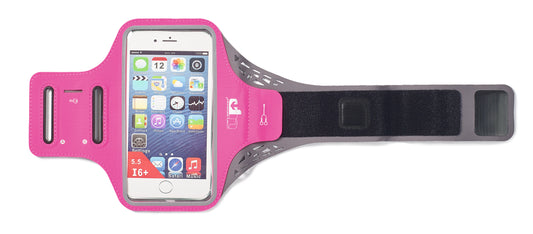 Ridgeway Phone Holder Armband features a clear plastic pouch for use on the run. The Case is Pink