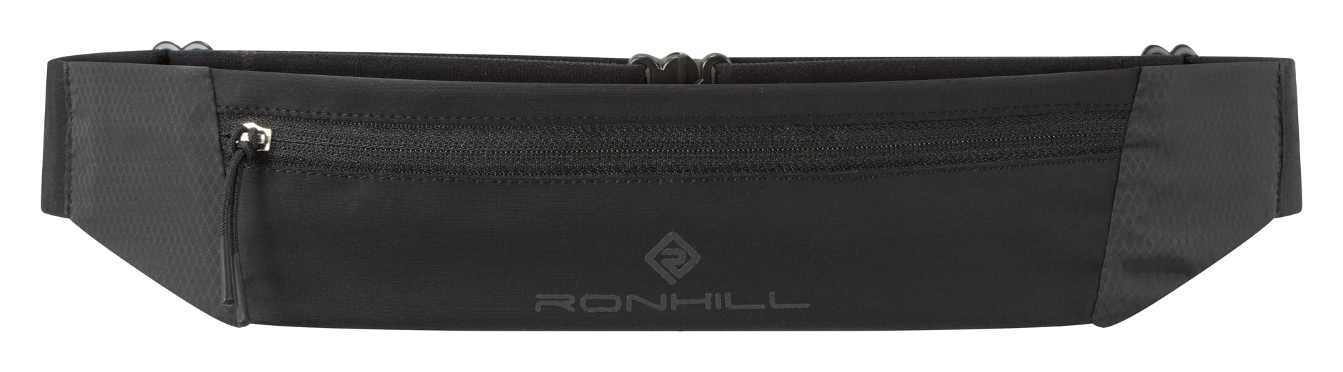 The Ronhill Solo Unisex Waist Belt is ideal for providing storage on longer runs. It has a secure zipped pocket with easy access, ideal for storing your phone and nutrition. The waist strap is adjustable so you customise it so it doesn’t move when you’re moving. Colour is Black