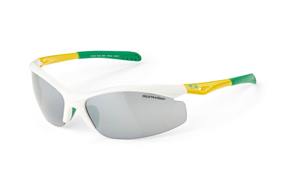 Sunwise sunglasses peak aussie green, gold and white