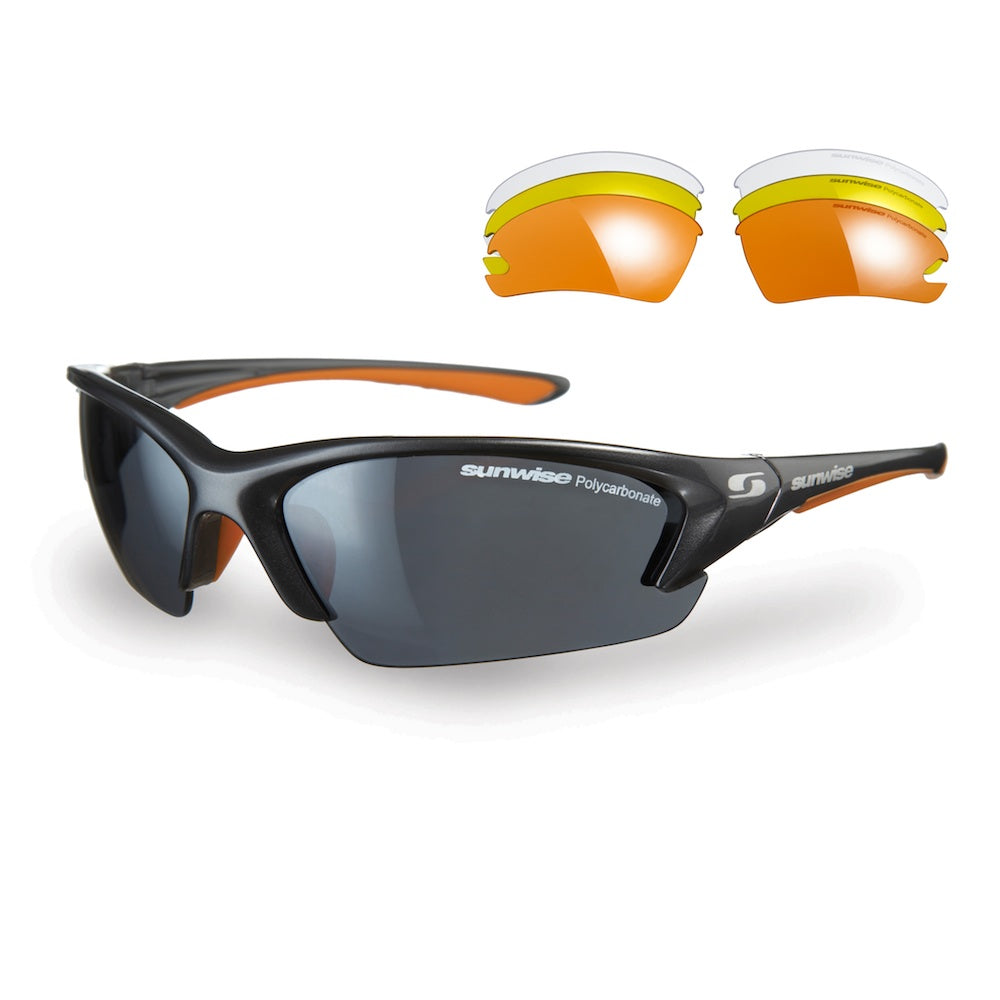 Sunwise Equinox Grey Sports Sunglasses inclusive of additional lenses