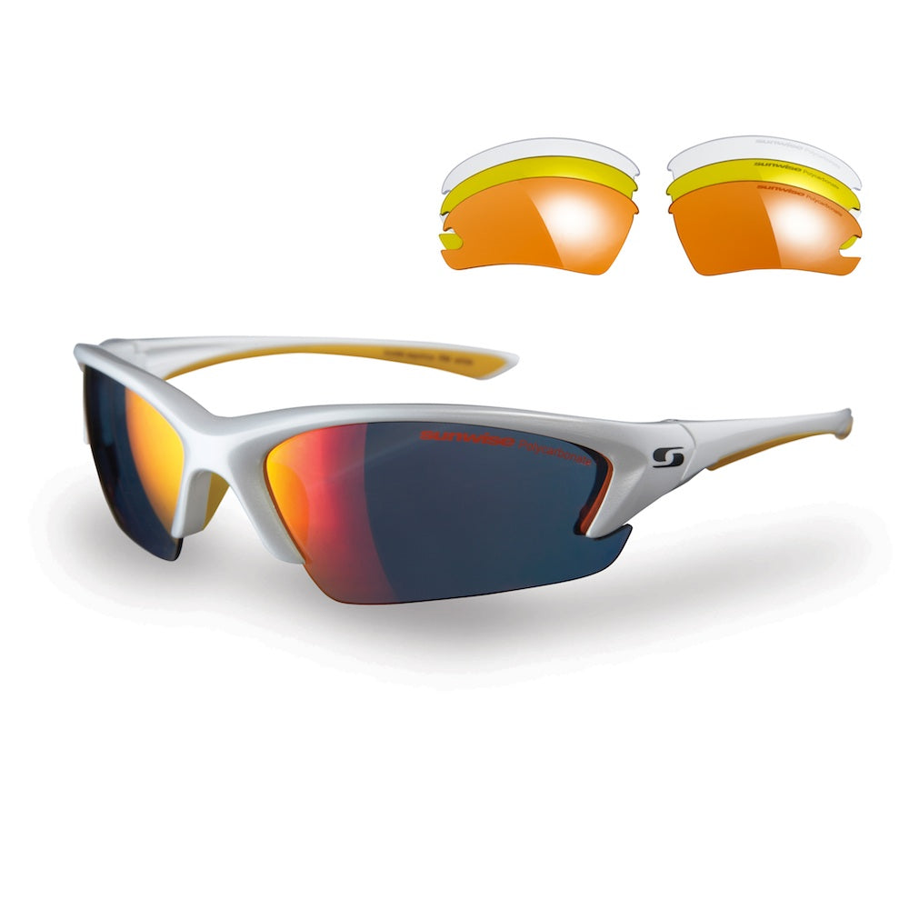 Sunwise Equinox White Sports Sunglasses inclusive of additional lenses
