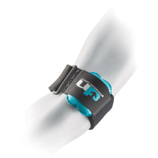 UP5765 air tennis elbow support shown on arm with strap closed