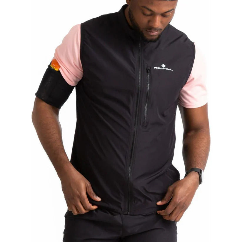 Mens Gilet (Sleeveless Jacket otherwise known as a Tank) by Ronhill in Black colour