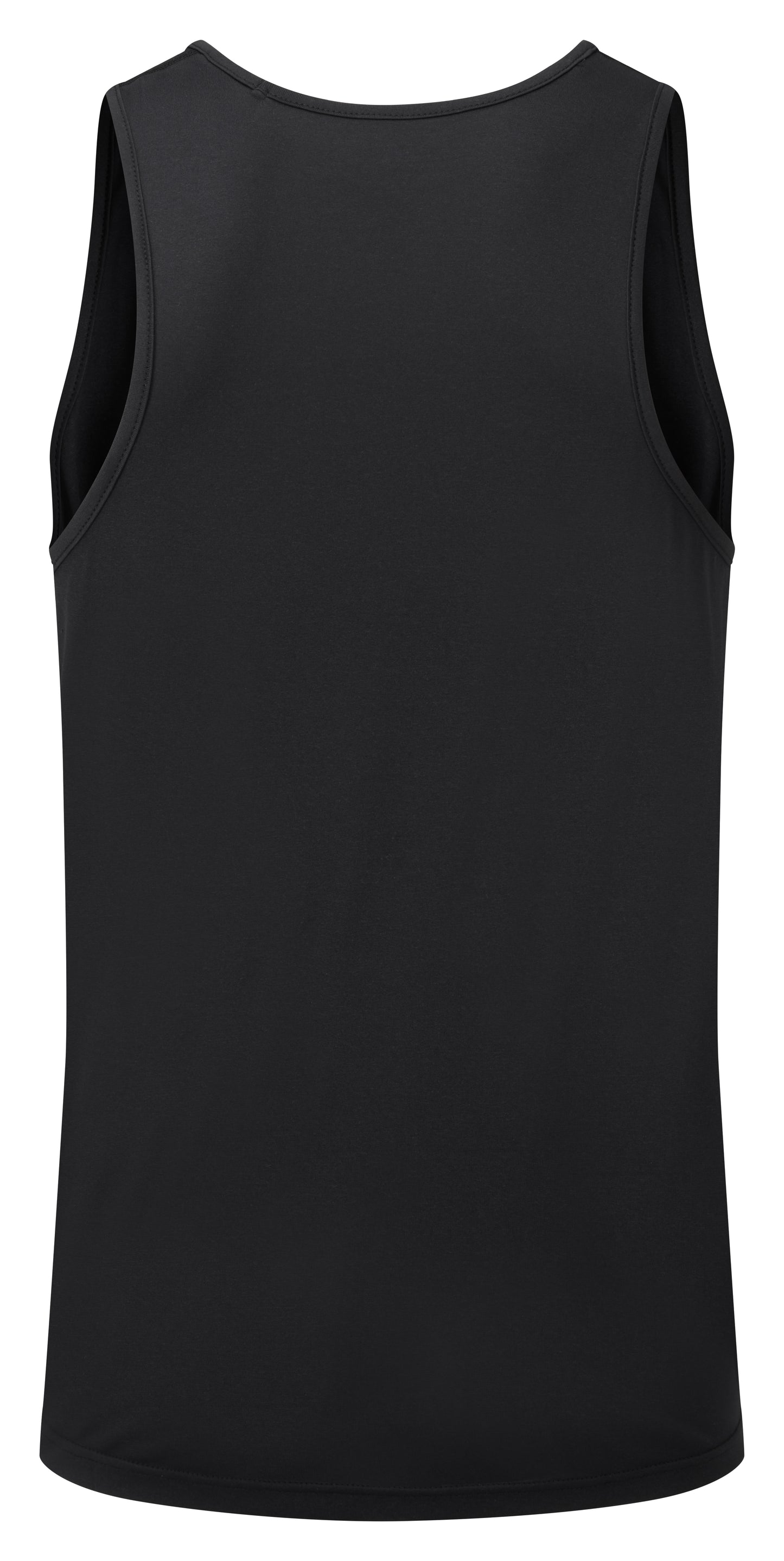 Mens tank top - Mens core vest by Ronhill. Back view of the tank top and is in a black colour.