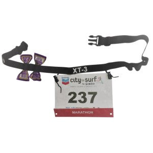  The PA Sports XT-3 Triathlon race belt with gel loops is perfect for fixing your race number quickly and securely with the attached clips, so there is no hassle of safety pins anymore. The gel loops are positioned for easy access to your energy gels during racing.  Colour s Black