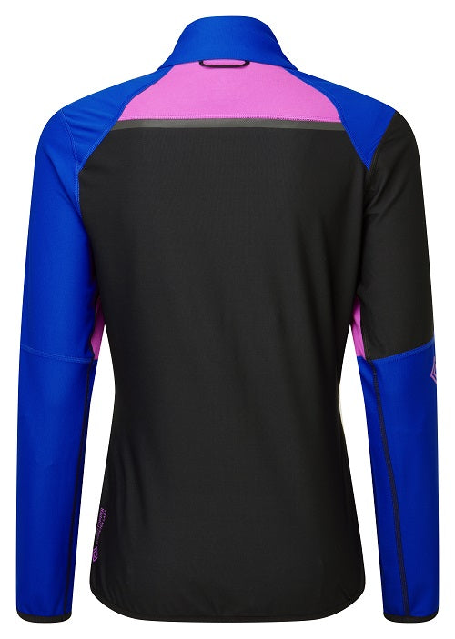 Women's jacket - Women's tech Gortex Wind-stopper jacket in a black cobalt colour - photo is a back view of the jacket