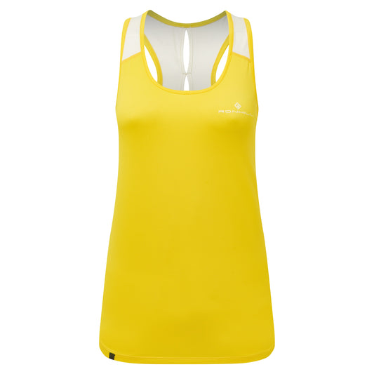 Women's Tank Top - Tech revive running tank top by Ronhill. Super soft, highly breathable and moisture-wicking, the whisper light eco-conscious fabric, made from recycled yarn. In a yellow colour - 