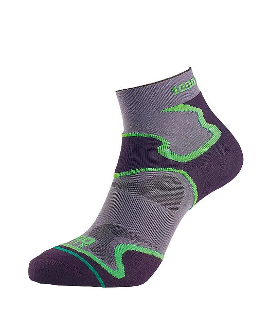1000 Mile fusion anklet men's sock in black and green