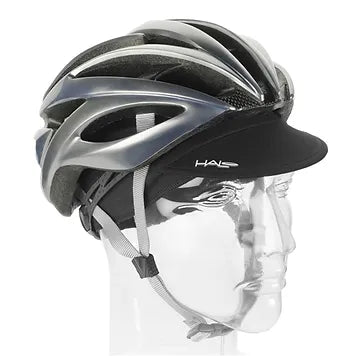Halo's black cycling cap shown under crash helmet