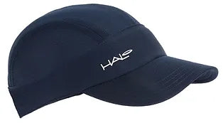 Halo sports hat. side view, in navy blue