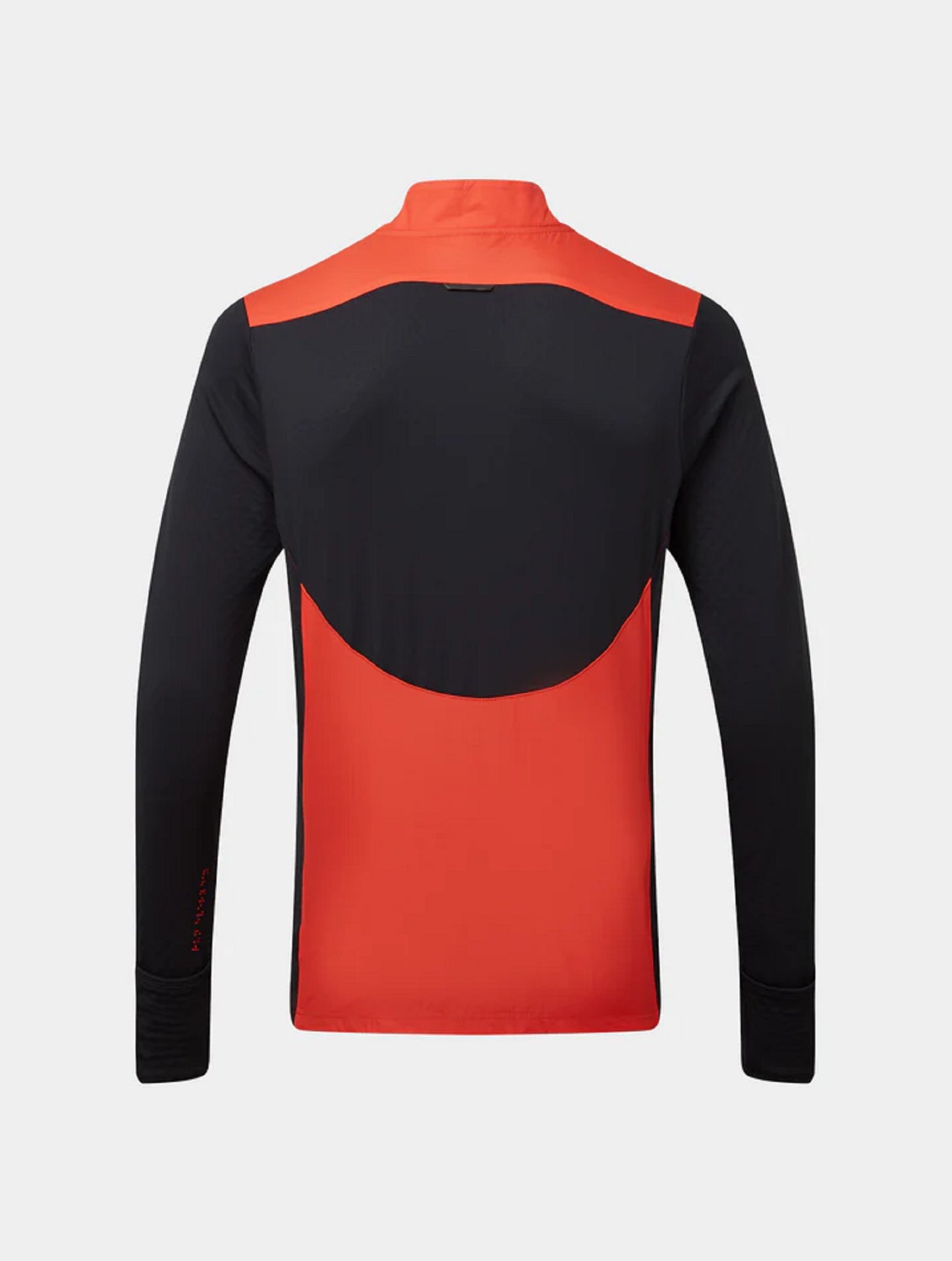 Ronhill's hyperchill jacket, back view in Flame and black