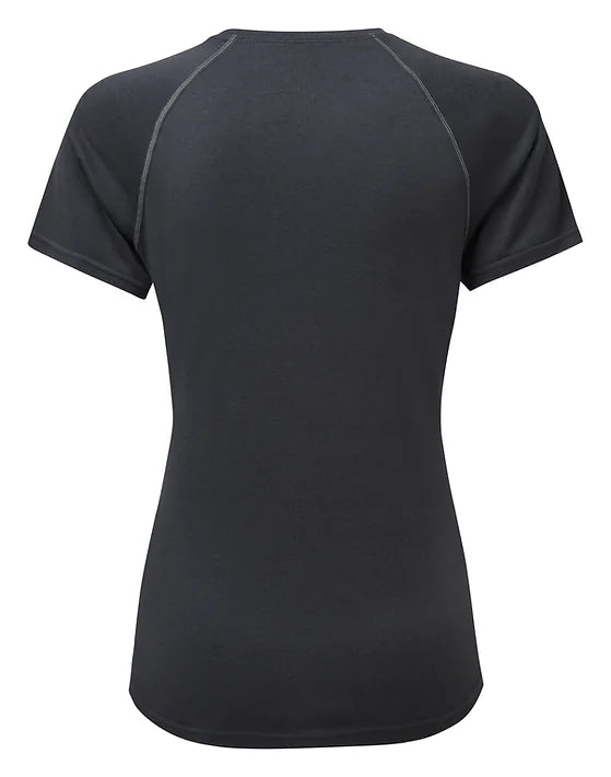 Ronhill's women's Short Sleeve Running T-shirt. Charcoal back view