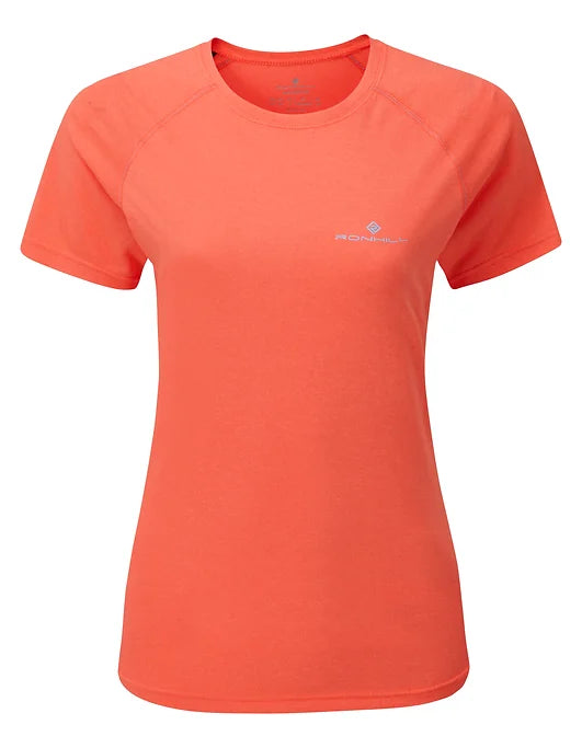 Ronhill's women's Short Sleeve Running T-shirt. Hot pink front view