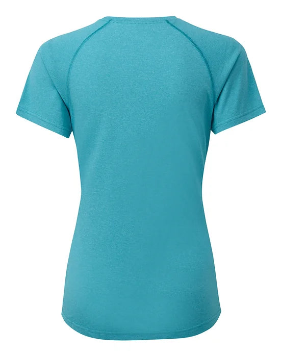 Ronhill's women's Short Sleeve Running T-shirt. Spa Green back view