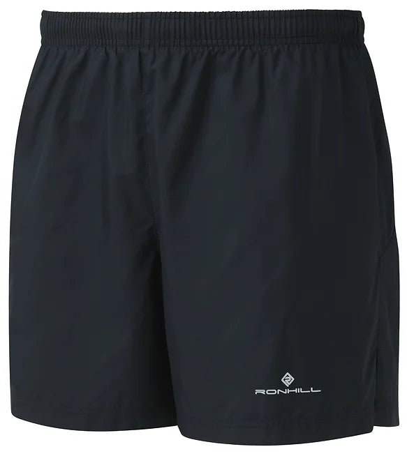 Ronhill's Men's running 5-inch shorts. Black. Front view