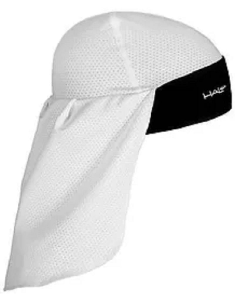 Halo skull cap in white with a neck cover